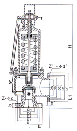 A48型高壓全啟式安全閥結構圖 A48型高壓全啟式安全閥結構圖