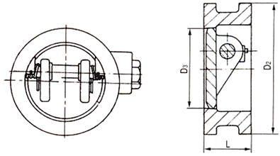 H77型對夾式止回閥結構示意圖 H77型對夾式止回閥結構示意圖
